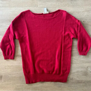 Chicos Sultry Red Bailey Bateau Pullover 3/4 Sleeve Sweater size XS
